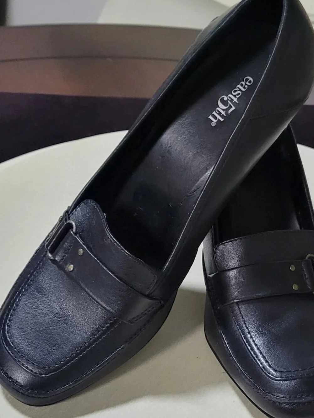 East 5th Black Leather Mary Jane Pumps  [Item #SP11]